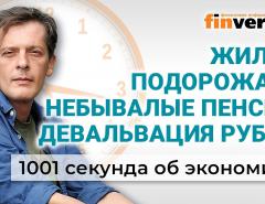 Жилье подорожает. Небывалые пенсии. Девальвация рубля. Экономика за 1001 секунду