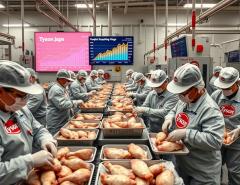 Tyson Foods увеличила прогноз по выручке на фоне устойчивого спроса на куриное мясо