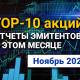 ТОП-10 интересных акций: ноября 2025